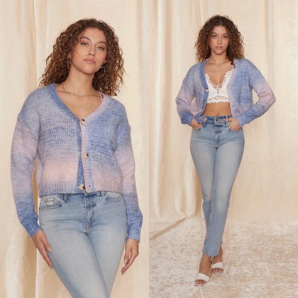 Raga Sweaters - Raga | Alicia Cardigan | Pink Blue | Sz 3x | NWT
